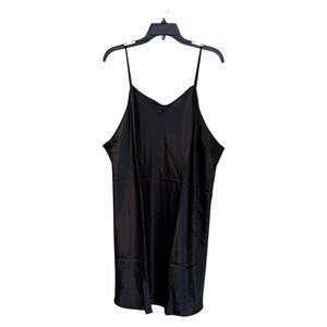 NWT Icollection Women’s Black Spaghetti Strap Nightgown Curvy Plus Size 3/4X